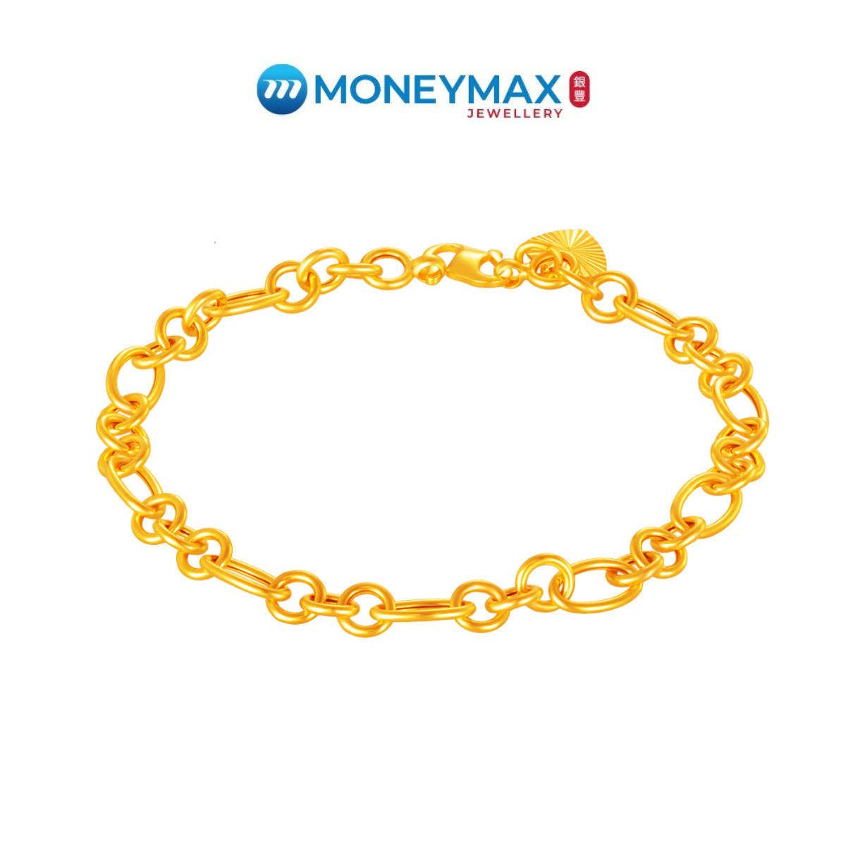 916 Gold 22K Multi-Rings Link Bracelet | MoneyMax Jewellery | 3.25 Gift | NB1982