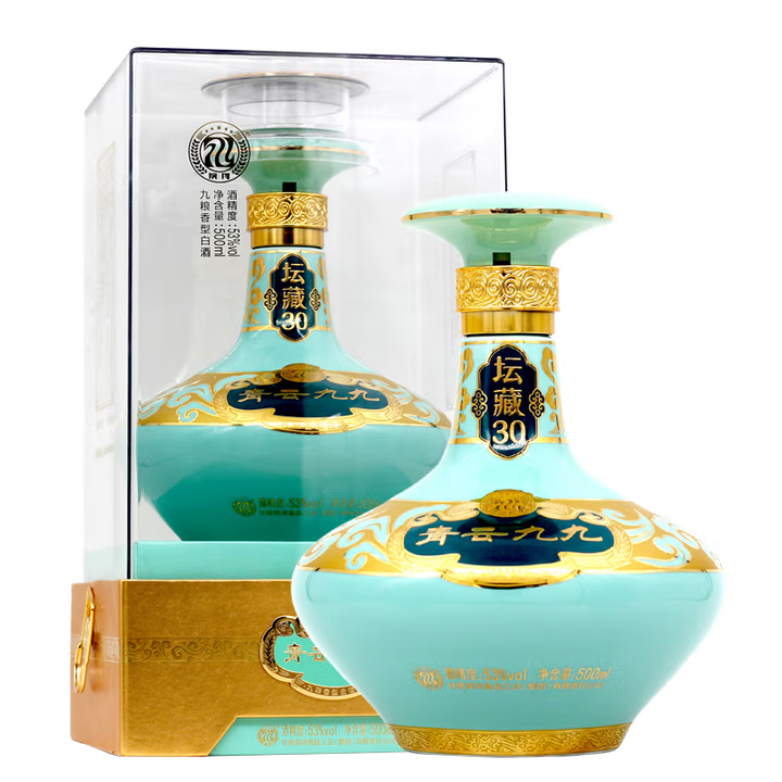 Binhe Gansu specialty wine Binhe Qingyun 99 30 years of solid-state liquor 53% 500mL 1 bottle